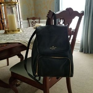 Backpack in black leather